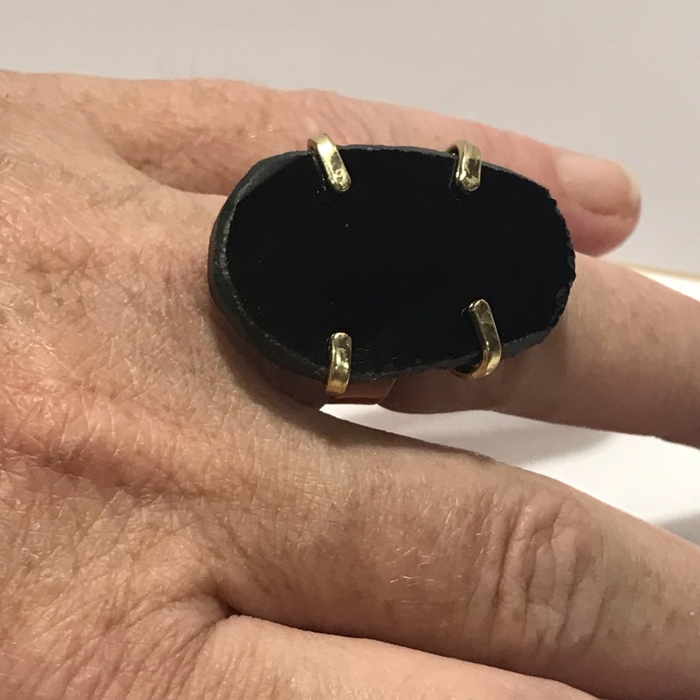 🔴  Natural Agate Adjustable Ring